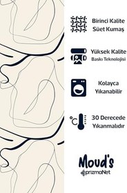 Resim Omegu 4 Desenli Yuvarlak Süet Dokulu Dertsiz Masa Örtüsü 