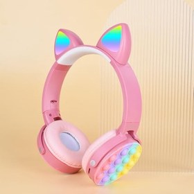 Resim PSR Aksesuar CXT-950 Bluetooth Kulaklık | RGB LED Işıklı Kedi Kulağı Tasarım, Pop It Kulaklık Yüzeyi, Katlanabilir ve Ayarlanabilir Kablosuz Kulak Üstü Kulaklık (Sarı) 
