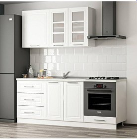 Resim Minar 200 Cm Mebran C Mutfak Dolabı Beyaz 200-Mcb3 Beyaz 