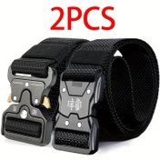 Resim 2 Adet Erkek Kemer, Günlük ve Yürüyüş için Çok Amaçlı Cordura Kayışlı Bel Bandı, Hızlı Açılır Tokalı, Açık Hava Sporları İçin Uygun, Doğum Günü Hediyesi, Babalar Günü Hediye 