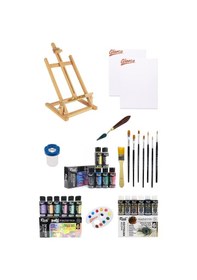 Resim Rich Master Mix 60cc Akrilik Metalik-canlı-pastel Renkler Masaüstü Şövale Seti 