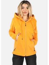 Resim Kadın Kapüşonlu Sarı Sweatshirt Sarı 