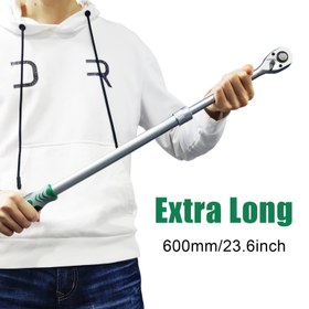 Resim PMMJ Ekstra Uzun 1/2 İnç Sürücü Ratchet Anahtarı, 600mm/23.6inch, Karbon Çelik, Değiştirilebilir 72 Diş, Tersine Çevrilebilir, Hızlı Çıkarma, Otomobil, Motosiklet, Mekanik Tamir Araçları için 