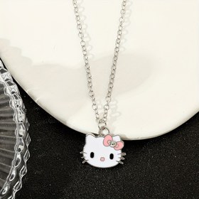 Resim 1 adet, Sanrio Serisi Karikatür Papyon Hello Kitty Kolye Giyim Aksesuarı, Günlük Kullanım ve İyi Arkadaşlar İçin Tatil Hediyesi Olarak Uygun 