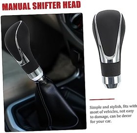 Resim SHERCHPRY Mikrofiber deri dişli kafası araç içi aksesuarları araç iç aksesuarları araba vites topuzu vites değiştirme kafası evrensel düğme Tekrar düzeltme yapmak üstesinden gelmek 