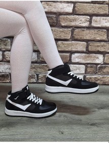 Resim Yarım Bilek Boğazlı Basket Günlük Rahat Spor Ayakkabı Sneaker Siyah 