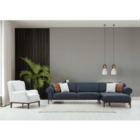 Resim London Köşe Takım+ Berjer (Antrasit+Ares Beyaz) 