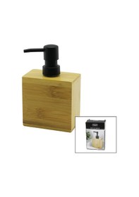 Resim Dikdörtgen Ahşap Bambu Sıvı Sabunluk Siyah Plastik Pompa 5.8 X 9.9cm - Y: 10cm 4989 Çok Renkli 