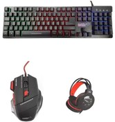 Resim Gaming Set Klavye+mouse+kulaklık Led Tasarım Multibox