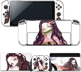 Resim GilGames Protector Skin Stickers for Nintendo Switch OLED Model, Decals Wrap Cover Full Set Protection Faceplate Console Dock 