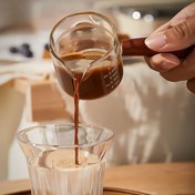 Resim Ahşap Saplı 75ml Espresso Ölçü Kabı - Mutfak ve Yemek Odası için Gradüe Cam Shot & Süt Kasesi 