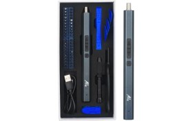 Resim Ally 40 Elektrikli Kalem Tornavida Seti Mini Şarjlı Tornavida-Füme 