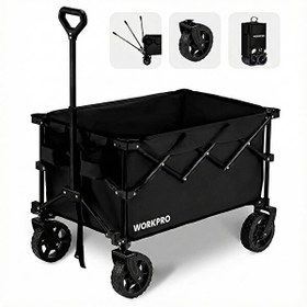 Resim Workpro WP285015 80 KG 4 Tekerli Katlanabilir Ağır Hizmet Taşıma Arabası 