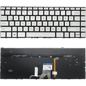Resim GeniusTech Hp NSK-XB2BQ, NSK-XBABW, NSK-XBBBW, NSK-XBJBQ Klavye Tuş Takımı Tuş Seti Led Işıklı Gri Türkçe 