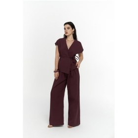 Resim Mai Collection Mai Studios Co. Sorrenio Bordo Yelek Pantolon Takım Bordo 