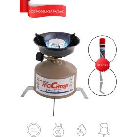 Resim İksa Mini Gazlı Kamp Ocağı Hediye Çakmak Gazı ile 400 g Ağırlığında Portatif Kullanım İçin 