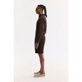 Resim AVVA Erkek Kahverengi Beli Lastikli %100 Keten Relaxed Fit Şort B003732 