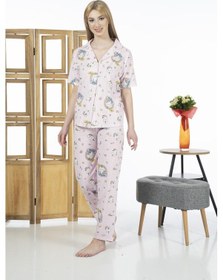 Resim Estiva 24125 Kadın Kittycorn Kısa Kol Önden Düğmeli Yazlık Penye Pijama Takımı 001 