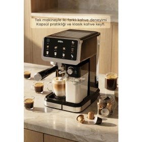 Resim Sinbo SCM-2994 Pro Espresso Kahve Makinesi 20 Bar Basınçlı 6 Içecek Hazırlama Buharlı Süt Köpürtücülü 