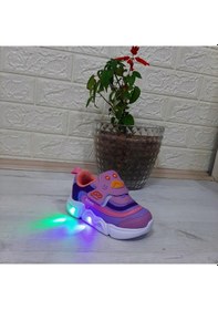 Resim M.p. One 3229 Lila Cırtlı Işıklı Kız Çocuk Bebe Spor 001 