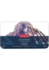 Resim Derwent Coloursoft Kuru Boya 72'li Teneke Kutu 
