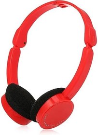 Resim 3.5mm Kablolu Kulak Üstü lar Katlanabilir Spor MP4 MP3 fonlar Taşınabilir Müzik Kırmızı Dizüstü Bilgisayar için 