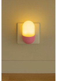 Resim Led Gece Lambası - Gün Işığı / Beyaz Işık - 1 Watt - Enerji Tasarruflu - Pembe Gövde Pembe 