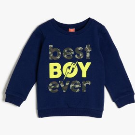 Resim Erkek Bebek Yazılı Baskılı Sweatshirt 