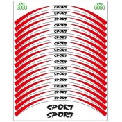 Resim SEVGENT Kırmızı Beyaz Sport Reflektörlü 1 Set Jant Şeridi 