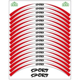 Resim SEVGENT Kırmızı Beyaz Sport Reflektörlü 1 Set Jant Şeridi 