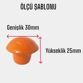 Resim Glaswen 8 ADET Turuncu Mantar Düğme Kulp Çocuk Bebek Mobilya Çekmece Dolap Kapak Kulbu Metal Kulp Aksesuarları Vidalı 