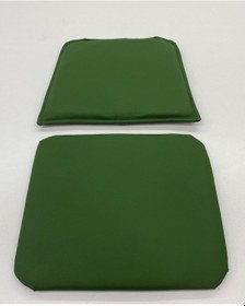 Resim Knsz minder seti 1 li mazlum yşl suni deri oturma ve sırt tel sandalyesi minderi bir arada 