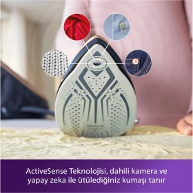 Resim Philips Yapay Zeka ve Dünyanın Tek Kameralı 3100 Watt Perfectcare W Buhar Kazanlı Ütü + Xiaomi Akıllı Baskül Hediye 