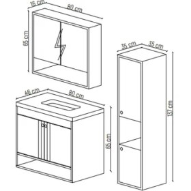 Resim Rovalli Legno Banyo Boy Dolabı 