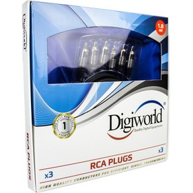 Resim Dıgıworld Rca Aux Stereo Ses Kablosu , -3x- Male To Male 1.8mt 