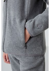 Resim Tommy Life Gri Melanj Kalın Yumuşak Dokulu Standart Fit Nakışlı Polar Kız Çocuk Sweatshirt - 75154 Gri Melanj 