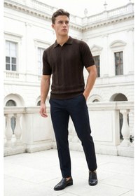 Resim Sayzen Your Shine Sayzen Desenli Polo Yaka Tişört Man2605 Kahverengi 