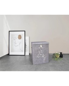 Resim ALAS Keçe Kapaklı Mega Kutu Çamaşır Sepeti Eşya Saklama Kutusu Gri 