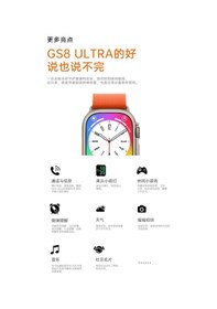 Resim Gs Ultra 8 Max 45mm Kordon Kilitli Watch 8 Ultra 2.08 Ekran Akıllı Saat - Konuşma Özellikli 
