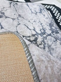 Resim Gri Beyaz Yatak Odası Halısı Dekhera W1001-2 - 120X180 / Dot Taban 