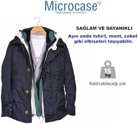 Resim Microcase Ahşap Görünümlü Plastik Elbise Askısı A Kalite 5 adet AL4492 Siyah 