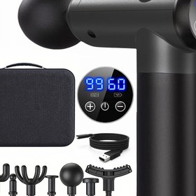 Resim Masaj Tabancası Kas Gevşetici Vücut Rahatlatıcı Elektrikli Masaj Tabancası Fitness için 8 Masaj Başlığı ile 