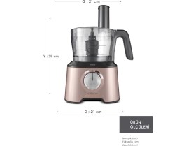 Resim Allians Multifonksiyonel Rosegold Mutfak Robotu ve Blender Seti, 10'lu Kit 