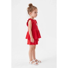 Resim Joy Kids Kız Çocuk Kolsuz Tunik Kesim Günlük Takım (2-5yaş) (Kırmızı) 