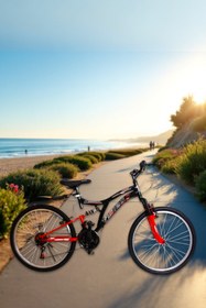 Resim FeyzaDesign 26 Jant Siyah Kırmızı Çamurluklu Bisiklet, Şık ve Dayanıklı Tasarım 