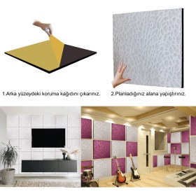 Resim Tink Beyaz Boyanabilir Embos Keçe Ses ve Isı Yalıtım Paneli 41X41 cm 30 Adet-5m² 