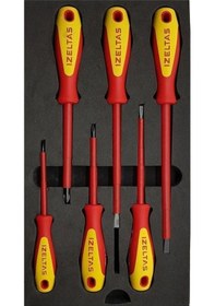 Resim İzeltaş 1000V 6 Parça İzoleli Elektrikçi Tornavida Seti 