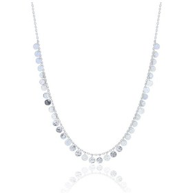 Resim Gümüş Rodyumlu Dövme Modeli Pullu Kolye 