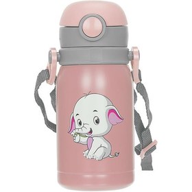 Resim S-link SL-TM06 Pembe 300ML Iç 304 Dış 201 Taşınabilir Paslanmaz Çelik Kız Çocuk Termos Kupa-Bardak 
