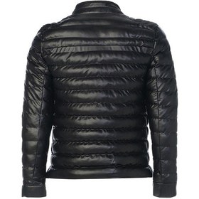 Resim SİVAİST Siyah Erkek Deri Şişme Içi Kürklü Kalın Ceket Mont Siyah 